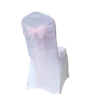 Healeved 10pcs Pink Bowknot Chair Ribbons No-tie Chair Sash Covers Elegant Wedding Banquet Decoration Versatile Organza Strips for Parties and Events