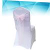 Healeved 10pcs Pink Bowknot Chair Ribbons No-tie Chair Sash Covers Elegant Wedding Banquet Decoration Versatile Organza Strips for Parties and Events view 2