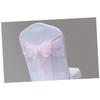 Healeved 10pcs Pink Bowknot Chair Ribbons No-tie Chair Sash Covers Elegant Wedding Banquet Decoration Versatile Organza Strips for Parties and Events view 3