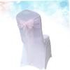 Healeved 10pcs Pink Bowknot Chair Ribbons No-tie Chair Sash Covers Elegant Wedding Banquet Decoration Versatile Organza Strips for Parties and Events view 4