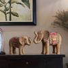 AAHIFIT Elephant Statue, Home Decor Office Decoration Bookshelf Ornaments Hotel Decor Rattan Compilation Resin Statue (13x6x10in) view 4