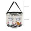 2 Pieces Halloween Trick or Treat Candy Bags,Chef Gnomes Cook Kitchen Quote Reusable Goody Bucket Collapsible Candy Tote Bag for Holiday Gift Basket Party Favor,Grid Gingham with Cotton Burlap view 2