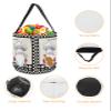 2 Pieces Halloween Trick or Treat Candy Bags,Chef Gnomes Cook Kitchen Quote Reusable Goody Bucket Collapsible Candy Tote Bag for Holiday Gift Basket Party Favor,Grid Gingham with Cotton Burlap view 3