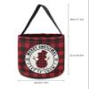 1 Piece Halloween Trick or Treat Candy Bags,Christmas Winter Snowman and Snowflake Reusable Goody Bucket Collapsible Candy Tote Bag for Holiday Gift Basket Party Favor,Rural Red Black Buffalo Plaid view 2
