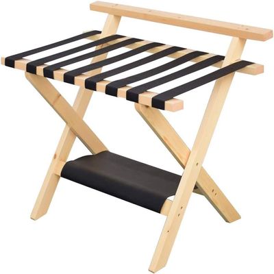 Katzowen Luggage Rack Guest Room Luggage Rack Double Layer 8 Bandages Solid Wood Easy to Assemble Travel Bag It Can Move Family ?,4 Colors (Color : A, Size : 80X47X65CM)
