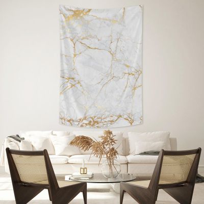 GUYOS White Marble with Gold Inlaid Pattern Tapestry Wall Hanging Psychedelic Wall Tapestry Hippie AestheticWall Decor Bohemian Wall Home Decoration for Living Bedroom(50" x 60")