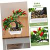 CAXUSD Plastic Artificial Chili Plants Simulated Plant Pots Fake Chili Decor for Room Decoration view 4
