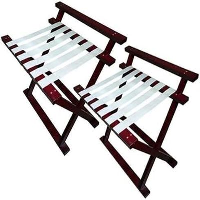 Katzowen Luggage Rack Guest Room Luggage Rack 6 Bandages Storage Rack Solid Wood Floor-Standing Pension Easy to Carry Easy to Assemble Durable,2 Colours (Color : A, Size : 66x43x61cm)
