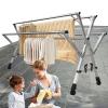 ATYUJKB Laundry Room Collapsible Clothes Drying Rack, Garment Rack On Wheels Portable, Laundry Stand Organizer, Stainless Steel Clothes Drying Rack Outdoor (200cm/79in) view 2