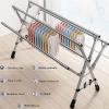 ATYUJKB Laundry Room Collapsible Clothes Drying Rack, Garment Rack On Wheels Portable, Laundry Stand Organizer, Stainless Steel Clothes Drying Rack Outdoor (200cm/79in) view 3