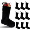 Seematn 10 Pcs 19 Inches Large Velvet Christmas Stockings Bulk - Soft Black Stocking for Christmas Fireplace Mantle Hanging Decor Xmas Tree Home Decorations view 1