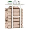 STWWO Wall Towel Rack for Rolled Towels, Towel Storage for Small Bathroom Can Holds 6 Large Towels, 30 inch Towel Racks with Shelf, White view 1