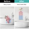 STWWO Wall Towel Rack for Rolled Towels, Towel Storage for Small Bathroom Can Holds 6 Large Towels, 30 inch Towel Racks with Shelf, White view 4