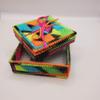 907 Creations By Ca'Trena Plastic Canvas Coasters (Set of 4) w/Box (Black-Orange-Green) view 2
