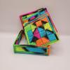 907 Creations By Ca'Trena Plastic Canvas Coasters (Set of 4) w/Box (Black-Orange-Green) view 3