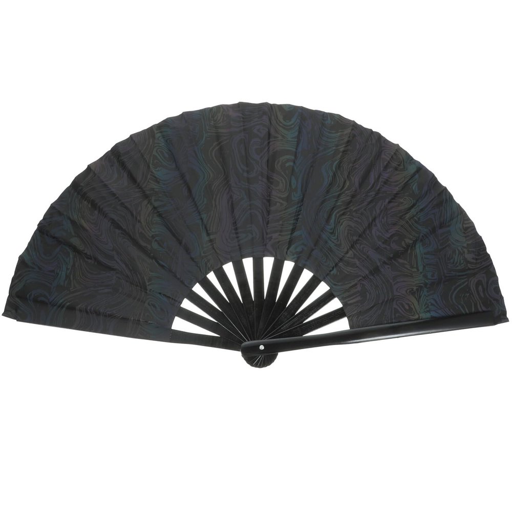 Folding Fan Wall Decoration Portable Fan Reflective Fan Handheld Fan Portable Hand Fan Foldable Hand Fan Hand Fans for Women Hollow Out Reflective Cloth Decorative Fan A25 Wood