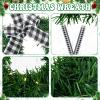 VIHOSE 6 Pcs Lighted Christmas Wreath Decoration 9.8 Inch LED Christmas Door Wreath with Plaid Ribbon Bow Xmas Outdoor for Front Door Window Chair Wall Decor (Black White) view 3