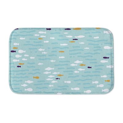 Tropical Fish Bath Mat - Watercolor Bathroom Rug - Trendy Rug for Bathroom - 34 x 21 inches