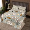 Erosebridal Grey Old Fashion Coverlet Queen Size Abstract Atomic Bedding Set, Brown Red White Aestheitc Bedspread Set Boho Mid Century Quilt Set, Minimalism Lines Bed Set 3 Pieces view 1