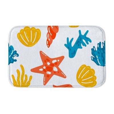 Sea Themed Bath Mat - Cute Bathroom Rug - Art Print Rug for Bathroom - 34 x 21 inches