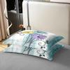 Erosebridal 100% Organic Cotton Teal Daisy Duvet Cover for Girls Women,Contemporary Flower Ombre Bedding Set,Rustic Oil Painting Comforter Cover,Butterfly Floral Bed Sets with 1 Pillowcase,Twin view 4