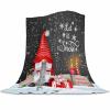Christmas Gnome Throw Blanket, Merry Christmas Gnome Xmas Gifts Winter Snowflakess Flannel Blanket, Living Room/Bedroom/Sofa Couch Warm Soft Bed Blanket for Adults All Season 50X60 Inches view 1
