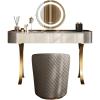 ZUMAHA Slate Desktop Vanity Desk for Girls Women, Vanity Set with Cushioning Makeup Stool, Dressing Table with LED Lighted Mirror Dresser view 1