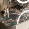 ZUMAHA Slate Desktop Vanity Desk for Girls Women, Vanity Set with Cushioning Makeup Stool, Dressing Table with LED Lighted Mirror Dresser view 4