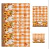 Bath Towels Set of 3 Fall Thanksgiving Pumpkin Sunflower Maple Leaves Orange Plaid Bathroom Towels Set Soft Absorbent Bath Towel Hand Towel Washcloth Decorative Towels for Bathroom kitchen Gym Spa view 1