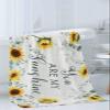 Bath Towels Set of 3 Inspirational Quote Sunflowers Eucalyptus Leaves Linen Texture Bathroom Towels Set Soft Absorbent Bath Towel Hand Towel Washcloth Decorative Towels for Bathroom Kitchen Gym Spa view 3
