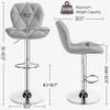 Yaheetech Gray Bar Stools Set of 2, PU Leather Bar Chairs with Backrest, Height Adjustable Swivel Island Stools for Bar, Kitchen Counter, Light Grey view 3