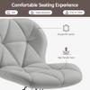 Yaheetech Gray Bar Stools Set of 2, PU Leather Bar Chairs with Backrest, Height Adjustable Swivel Island Stools for Bar, Kitchen Counter, Light Grey view 4