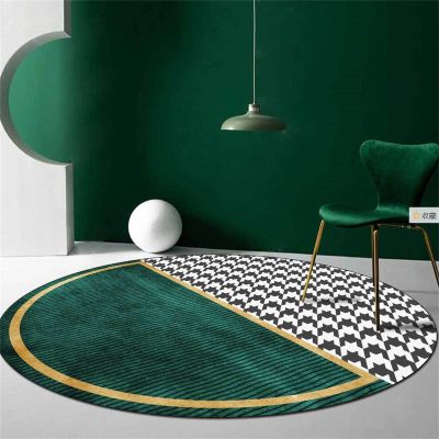 HM&DX 3D Light Luxury Area Rugs,Modern Abstract Circle Marble CarpetsLuxury Washable Non-Slip Circular Floor Mats for Living Dinning Room Bedroom Bathroom Modern Home Decorate(4ft, 2)