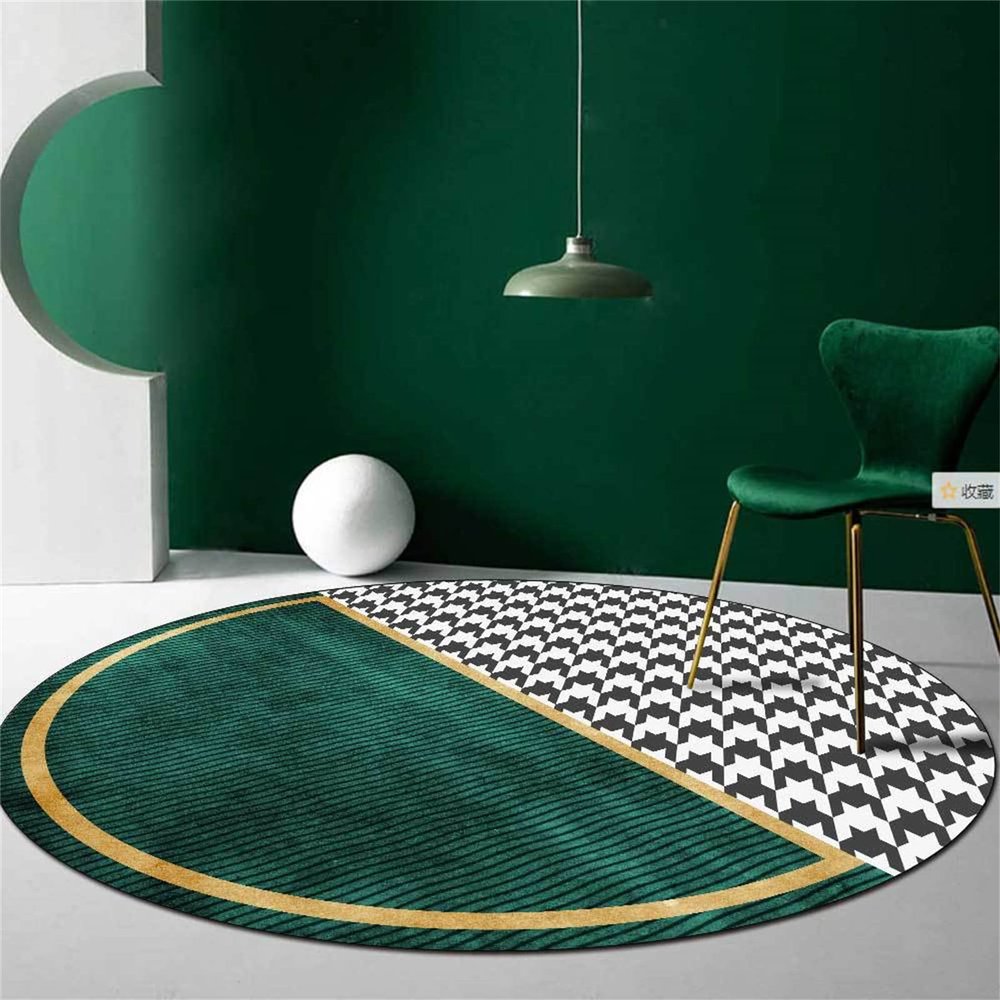 HM&DX 3D Light Luxury Area Rugs,Modern Abstract Circle Marble CarpetsLuxury Washable Non-Slip Circular Floor Mats for Living Dinning Room Bedroom Bathroom Modern Home Decorate(4ft, 2)