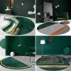 HM&DX 3D Light Luxury Area Rugs,Modern Abstract Circle Marble CarpetsLuxury Washable Non-Slip Circular Floor Mats for Living Dinning Room Bedroom Bathroom Modern Home Decorate(4ft, 2) view 3