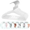 VIS'V Baby Hangers, 11 Inch Velvet Kids Hangers with 6 Pcs Clothes Size Dividers, Infant Toddler Nursery Closet Organization, Non Slip, White, 50 Pcs view 1