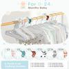 VIS'V Baby Hangers, 11 Inch Velvet Kids Hangers with 6 Pcs Clothes Size Dividers, Infant Toddler Nursery Closet Organization, Non Slip, White, 50 Pcs view 2