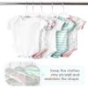VIS'V Baby Hangers, 11 Inch Velvet Kids Hangers with 6 Pcs Clothes Size Dividers, Infant Toddler Nursery Closet Organization, Non Slip, White, 50 Pcs view 4