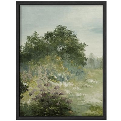 SIGNWIN Framed Pastel Green Forest Field Clearing Wall Art, Decorative Colorful Wall Decors, Nature Wilderness Wall Dcor for Living Room, Bedroom - 12"x16" Black