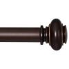 SIMEWIN Bronze Curtain Rods for Windows 66 to 120 Inches Adjustable Decorative 1 Inch Diameter Single Window Curtain Rod Set with Classic Finials, Bronze with Gold Finishing view 1