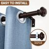 SIMEWIN Bronze Curtain Rods for Windows 66 to 120 Inches Adjustable Decorative 1 Inch Diameter Single Window Curtain Rod Set with Classic Finials, Bronze with Gold Finishing view 2
