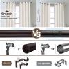 SIMEWIN Bronze Curtain Rods for Windows 66 to 120 Inches Adjustable Decorative 1 Inch Diameter Single Window Curtain Rod Set with Classic Finials, Bronze with Gold Finishing view 4