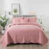 HoneiLife California King Quilt - Oversized King Bedspreads 128x120, 4-Piece Cal King Quilt Sets,Rustic Bedding Sets King Size,Reversible Coverlets Lightweight Bed Cover for All Season Use-Pink view 1