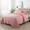 HoneiLife California King Quilt - Oversized King Bedspreads 128x120, 4-Piece Cal King Quilt Sets,Rustic Bedding Sets King Size,Reversible Coverlets Lightweight Bed Cover for All Season Use-Pink view 2