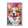 LIUAXICIA Canvas Oil Painting Lovely Dog Canvas Wall Art Pet Canvas Painting Puppy Artwork Abstract Dog Art Print for Living Room Bed Room Office 12X18inch with Wooden Frame view 1