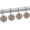 Pretty Shower Curtain Hooks Decorative,Set of 12 Shower Curtain Hooks Rings,Stainless Steel Rust-Proof Round Shower Hangers for Bathroom Curtains Rods, Xmas Tree Full Print view 2