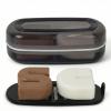 AIMAIAIMAI Shampoo Bar Holder Travel Case for Two Bars  Compatible with Kitsch Solid Shampoo & Conditioner Bars, Large Soap Container for Bathroom or Travel (1 Pack, Black Style A-Large) view 1