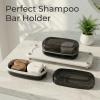 AIMAIAIMAI Shampoo Bar Holder Travel Case for Two Bars  Compatible with Kitsch Solid Shampoo & Conditioner Bars, Large Soap Container for Bathroom or Travel (1 Pack, Black Style A-Large) view 2