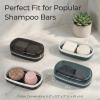 AIMAIAIMAI Shampoo Bar Holder Travel Case for Two Bars  Compatible with Kitsch Solid Shampoo & Conditioner Bars, Large Soap Container for Bathroom or Travel (1 Pack, Black Style A-Large) view 3