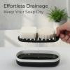 AIMAIAIMAI Shampoo Bar Holder Travel Case for Two Bars  Compatible with Kitsch Solid Shampoo & Conditioner Bars, Large Soap Container for Bathroom or Travel (1 Pack, Black Style A-Large) view 4
